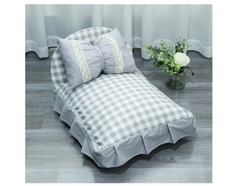 Lettino Elegante per Cani e Gatti – Stile Shabby con Cuscino Morbido