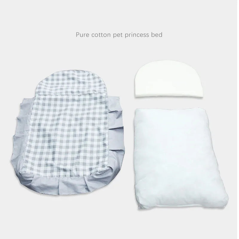 Lettino Elegante per Cani e Gatti – Stile Shabby con Cuscino Morbido