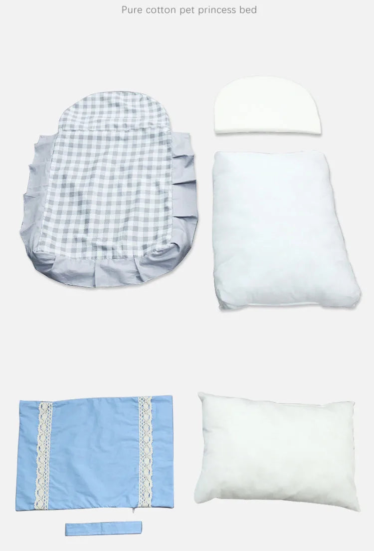 Lettino Elegante per Cani e Gatti – Stile Shabby con Cuscino Morbido