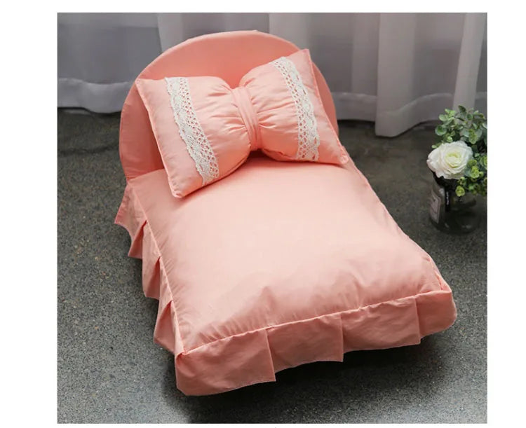 Lettino Elegante per Cani e Gatti – Stile Shabby con Cuscino Morbido