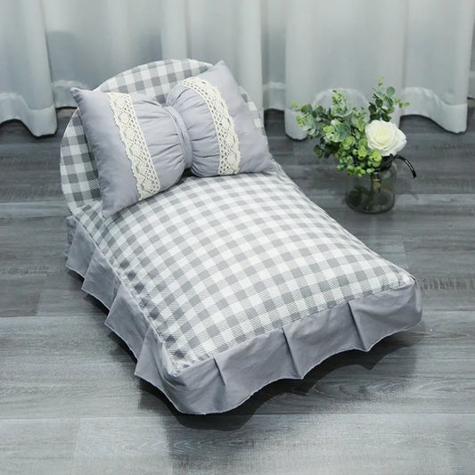 Lettino Elegante per Cani e Gatti – Stile Shabby con Cuscino Morbido