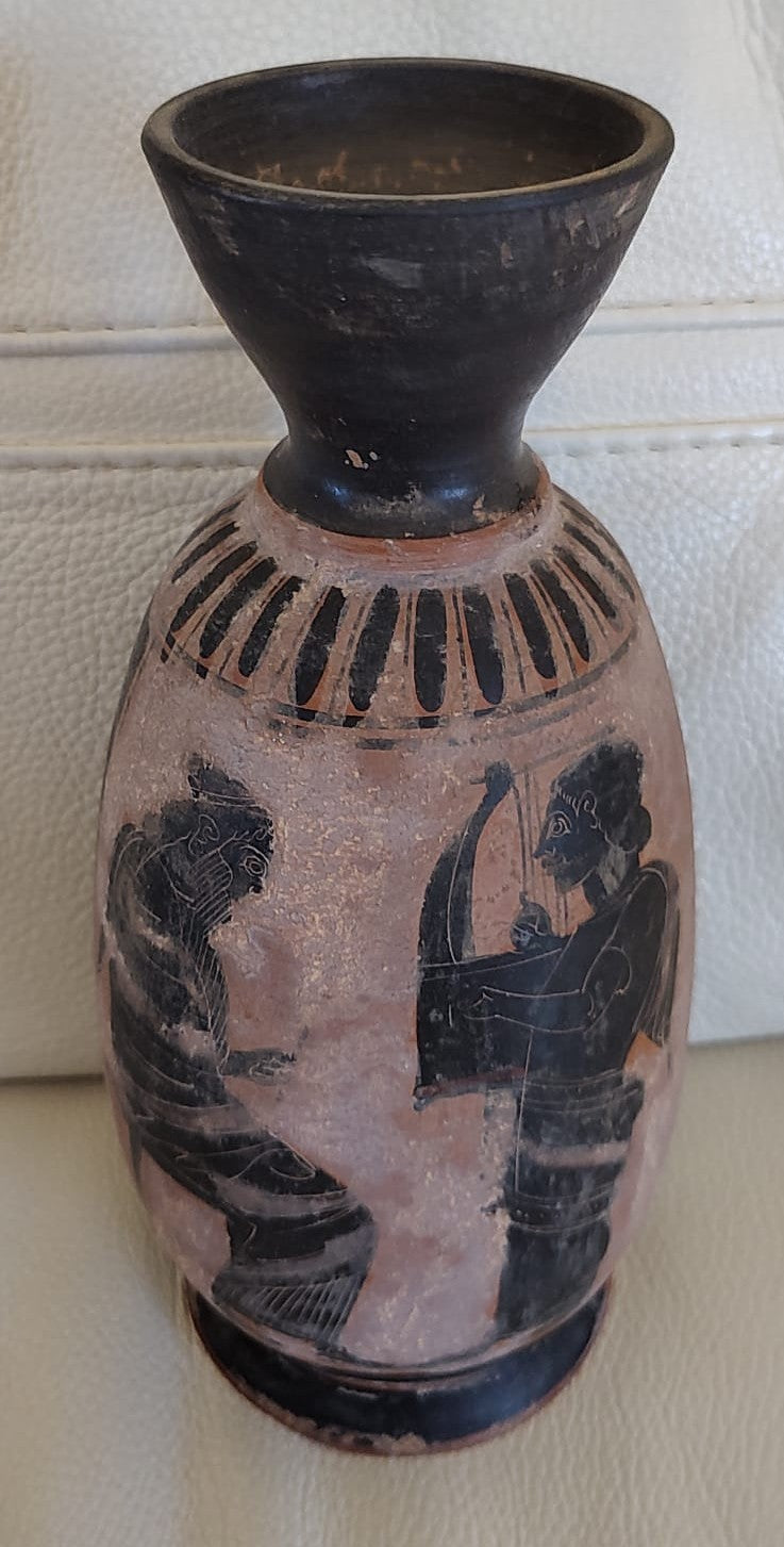 Vaso ceramico in stile greco nero – Riproduzione decorativa