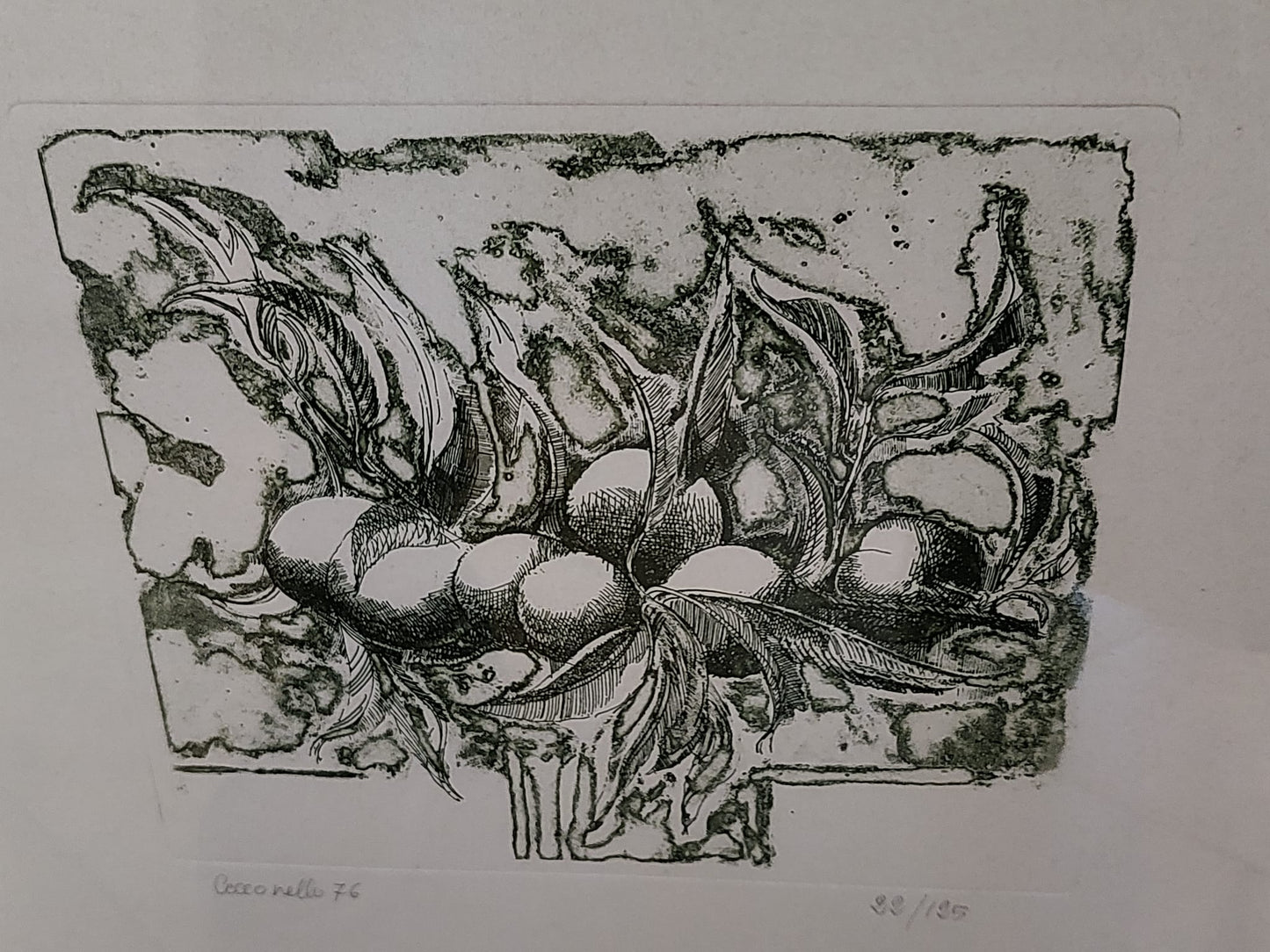 Acquaforte Originale di Gastone Cecconello – Tiratura Numerata 58/125 (1976) – Cornice Inclusa