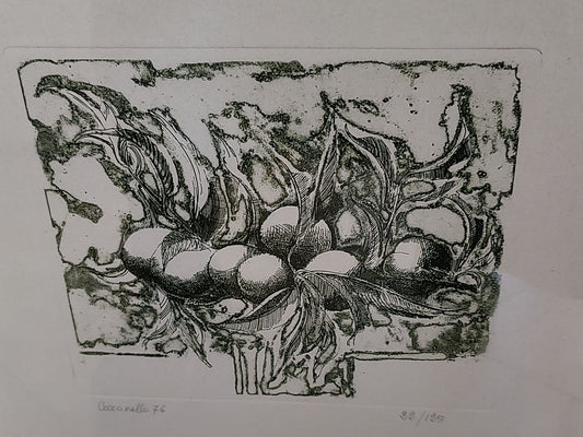 Acquaforte Originale di Gastone Cecconello – Tiratura Numerata 58/125 (1976) – Cornice Inclusa