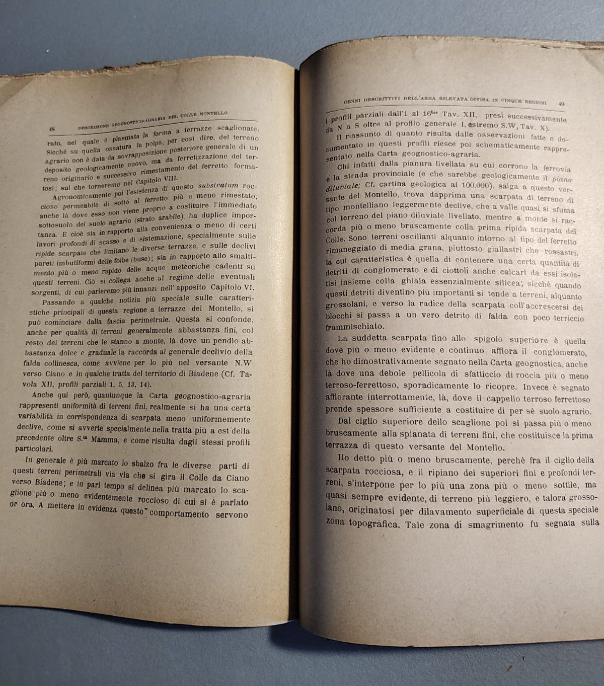 Il Montello - Descrizione Geognostico-Agraria (1902) con Mappa Geologica Originale