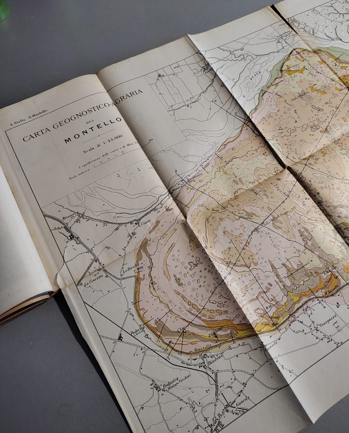 Il Montello - Descrizione Geognostico-Agraria (1902) con Mappa Geologica Originale