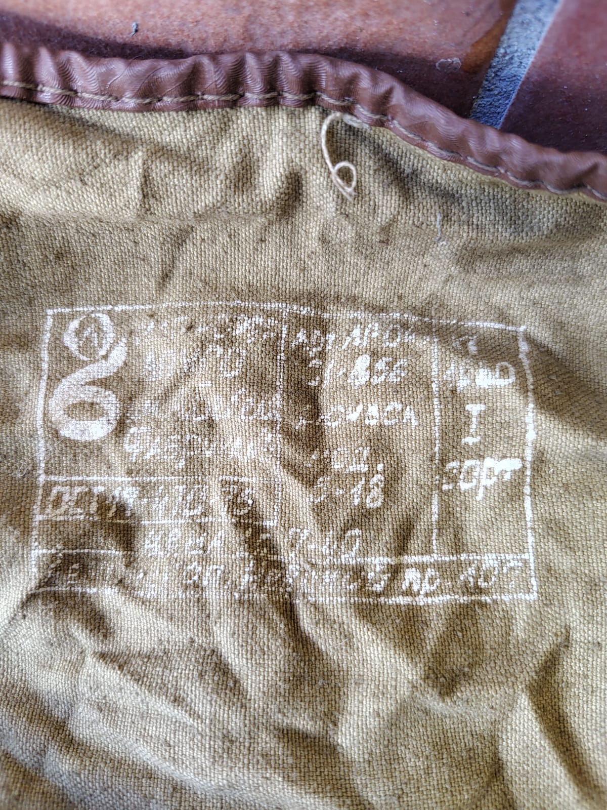 Zaino Militare Originale Sovietico URSS (25L) in Tela Cerata con Timbro d'Epoca