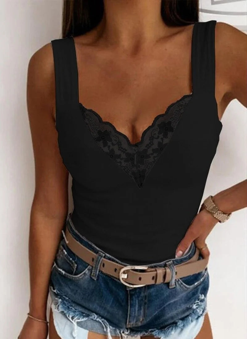Top Donna con Pizzo a V