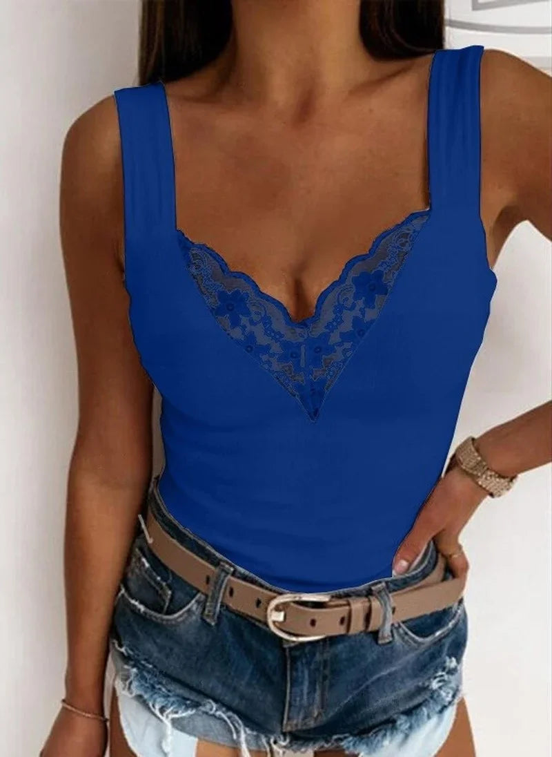 Top Donna con Pizzo a V