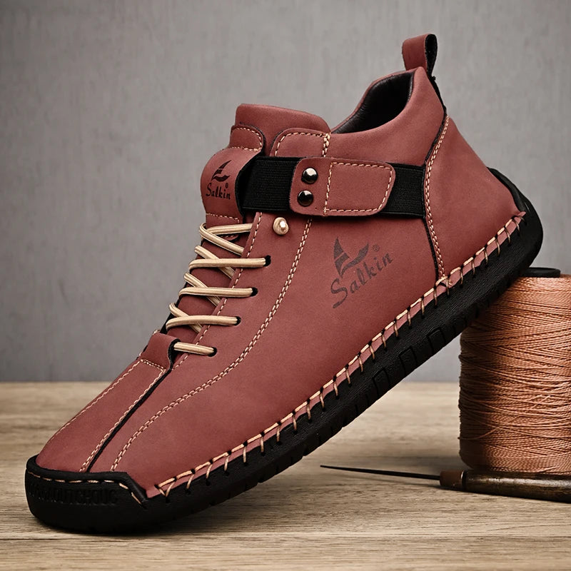 Scarpa Artigianale in Vera Pelle – Stile Vintage Casual Uomo