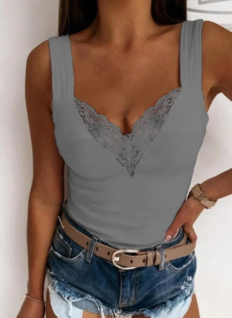 Top Donna con Pizzo a V