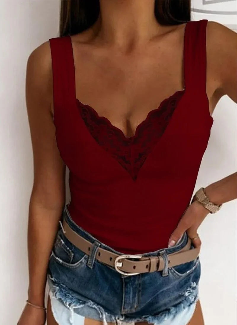 Top Donna con Pizzo a V